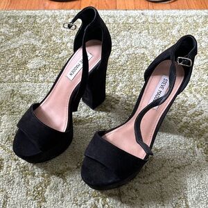 Steve Madden Black Strap Heels